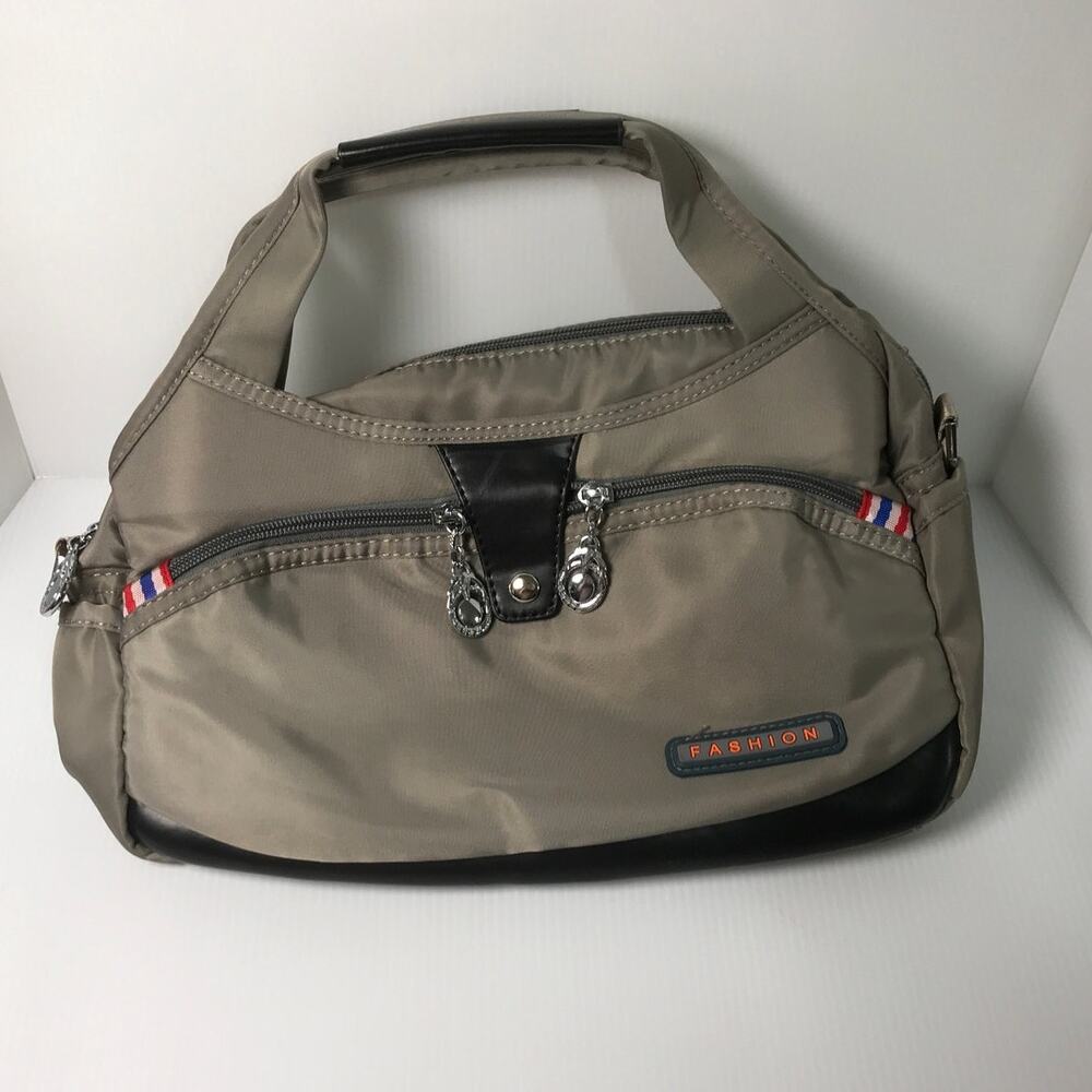 Jingpin Business Casual Taupe Nylon Top Handle Small Medium